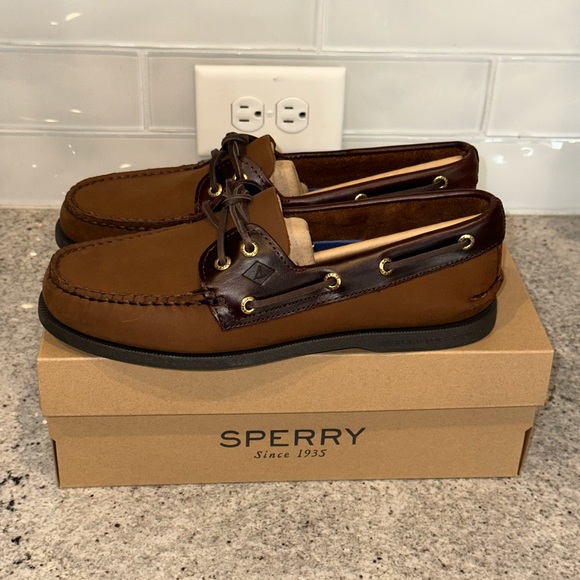 NIB Sperry Men's Authentic Original 2-Eye Boat Shoe Brown Buck - Picture 8 of 13
